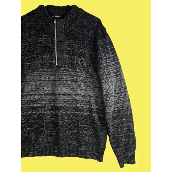 INC Concepts Men's Black/Gray Quarter-Zip Ombré Sweater Size‎ L - Picture 4 of 7
